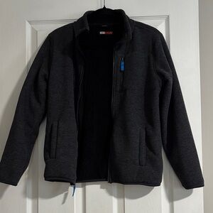 32 Degrees Boys Charcoal Zip-Up Sweater